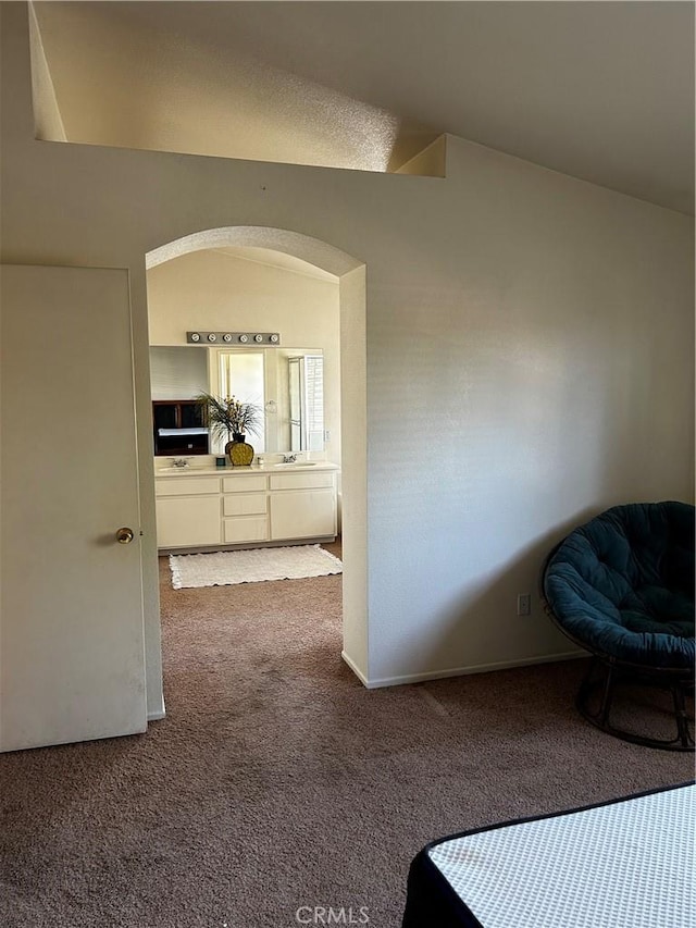 interior space featuring lofted ceiling