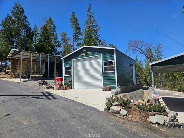 garage with a carport