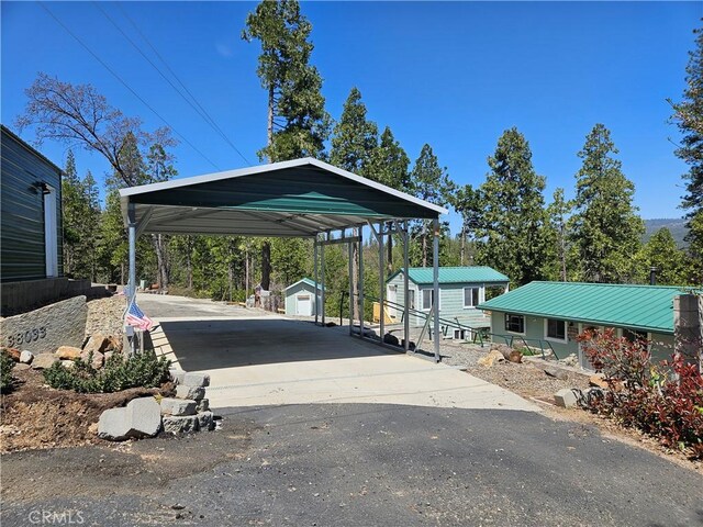 view of car parking with a carport