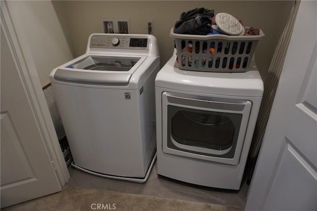 laundry area featuring washer and dryer