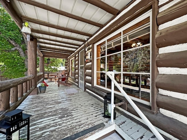 deck featuring a porch