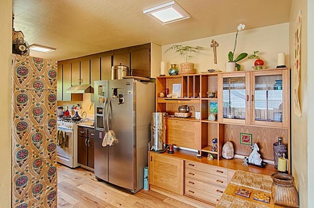 kitchen featuring light wood-type flooring and stainless steel appliances