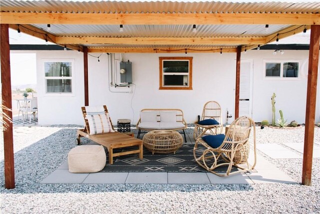 view of patio featuring outdoor lounge area