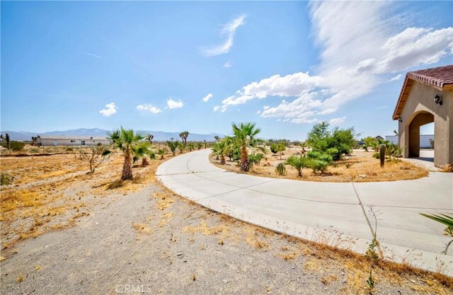 view of road with a mountain view