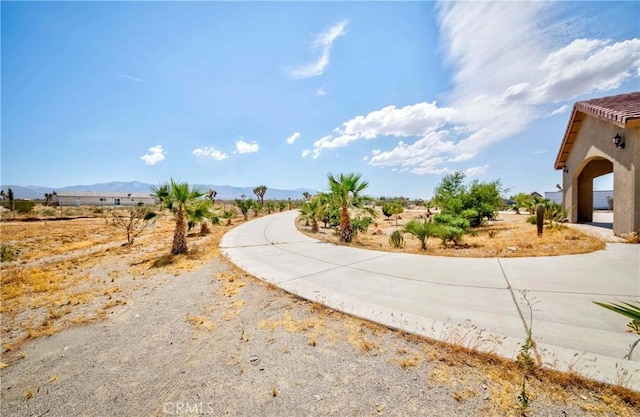 view of road with a mountain view