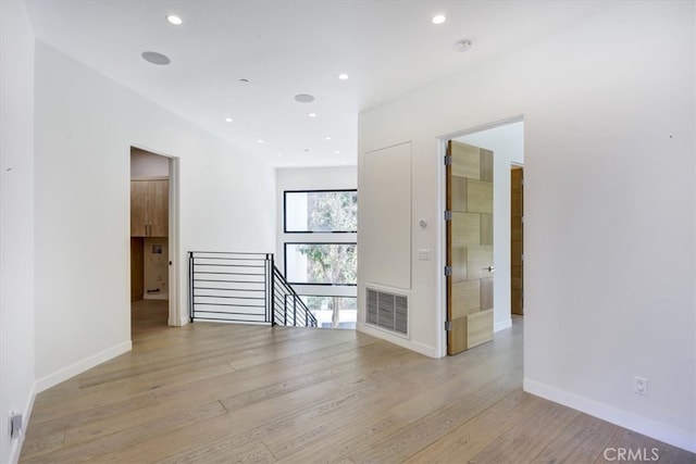 empty room featuring light wood-type flooring