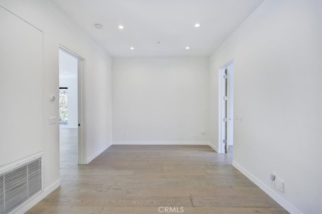 empty room featuring light wood-type flooring