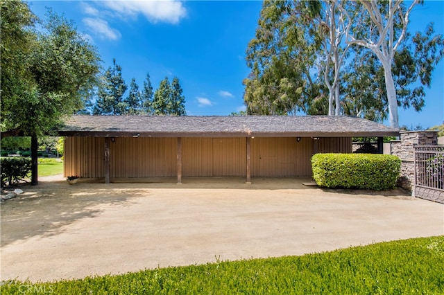 view of garage