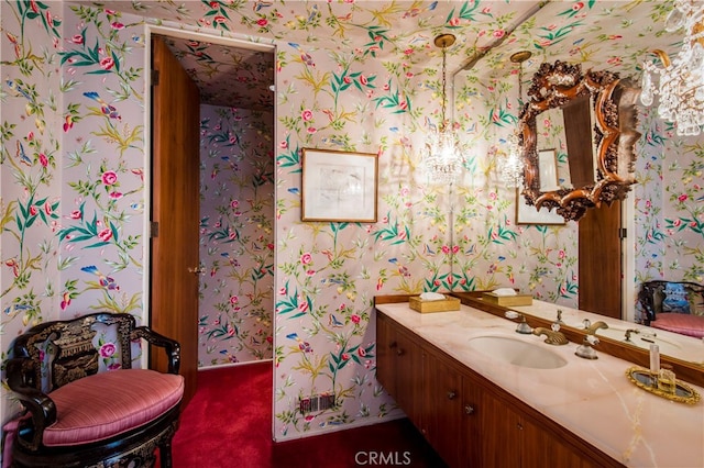 bathroom featuring oversized vanity