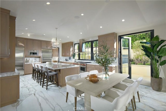 dining space with a wealth of natural light