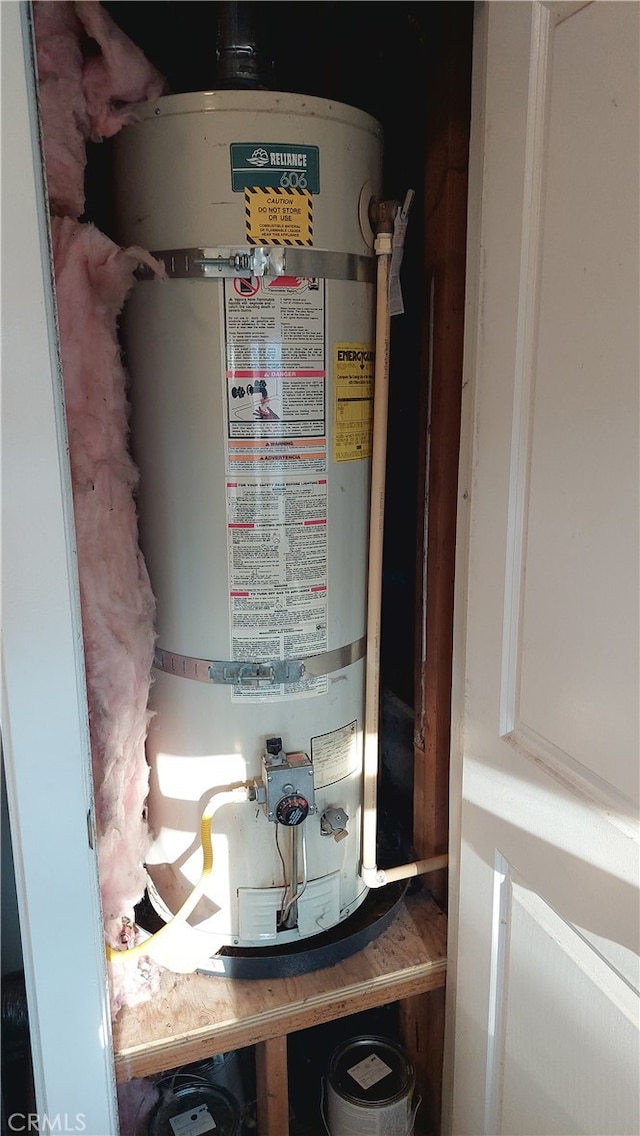 utility room with secured water heater