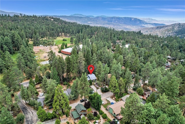 aerial view with a mountain view