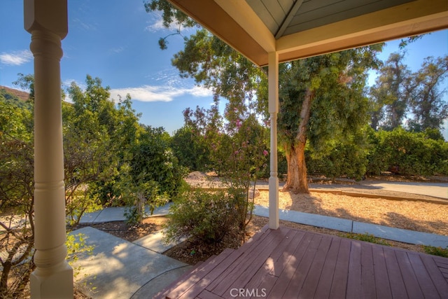 view of terrace featuring a deck