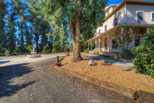 exterior space with covered porch