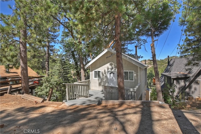 view of front of house featuring a deck