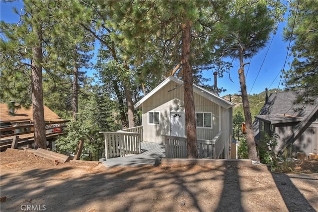 view of front facade with a deck