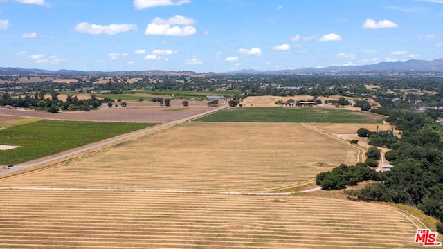 birds eye view of property featuring a rural view and a mountain view