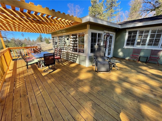 deck with a pergola