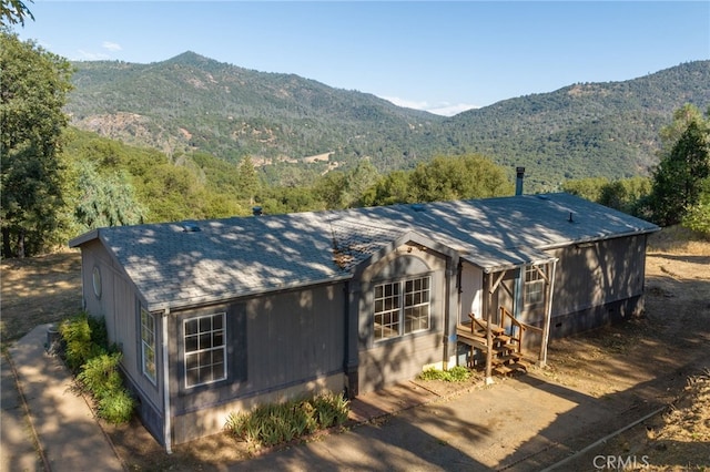 exterior space with a mountain view