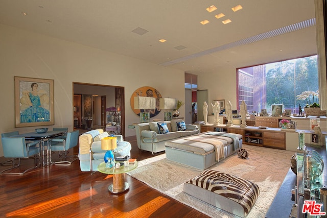 living room featuring hardwood / wood-style flooring