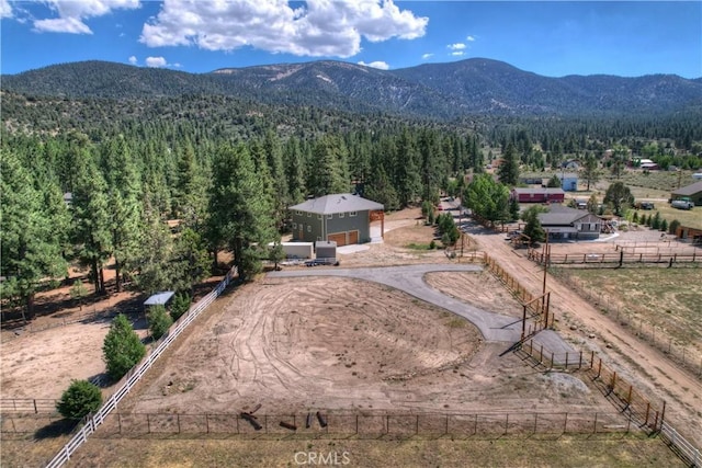 bird's eye view featuring a mountain view