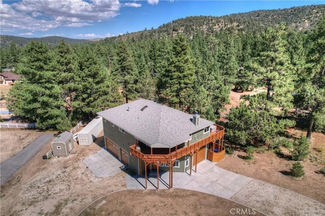 aerial view featuring a mountain view