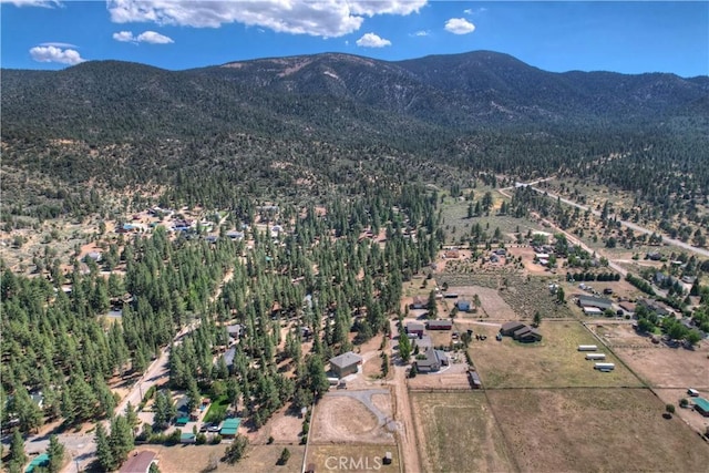 aerial view with a mountain view