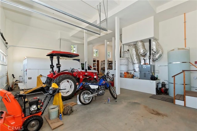 garage with white refrigerator