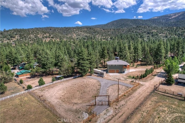 bird's eye view featuring a mountain view