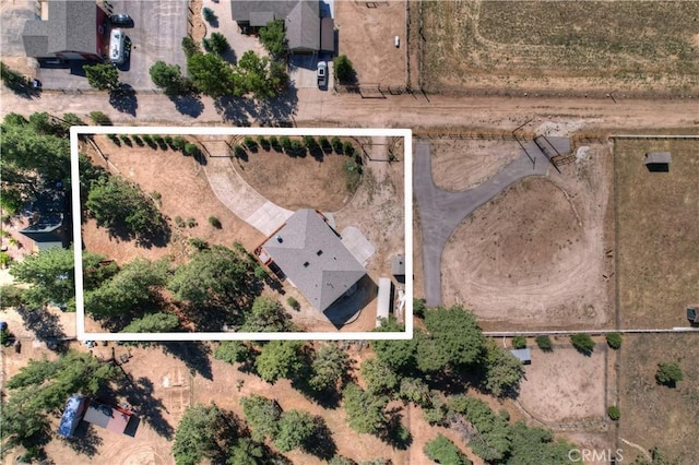 bird's eye view featuring a rural view