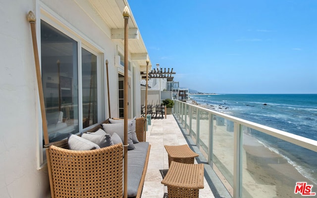 balcony with a water view