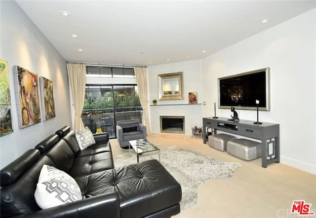 view of carpeted living room