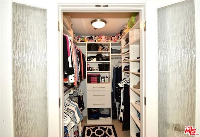 view of walk in closet