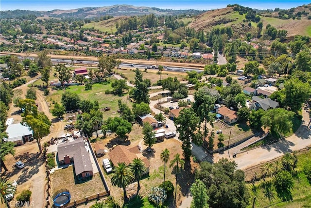 bird's eye view featuring a mountain view