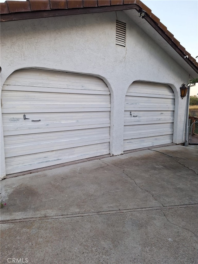 view of garage