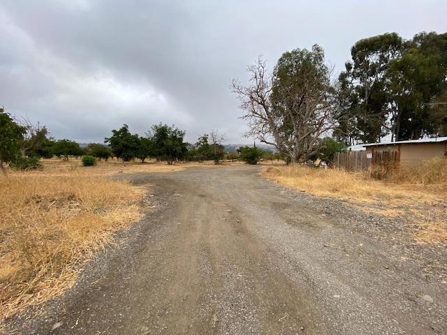 view of street with a rural view