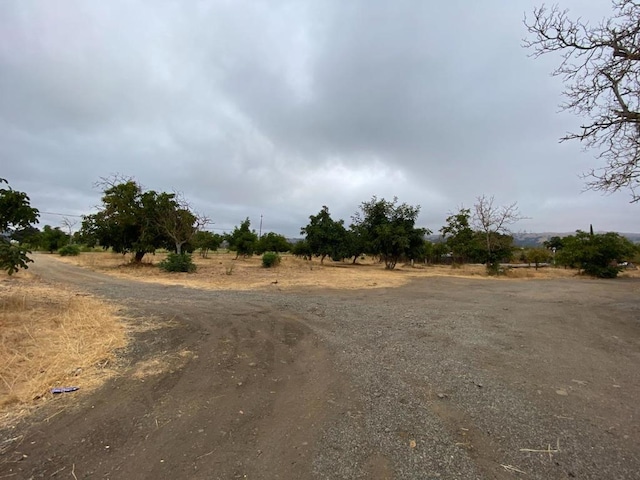 view of street with a rural view