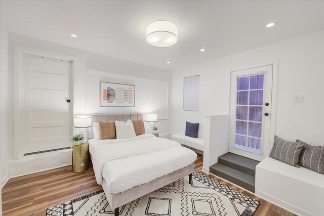 bedroom featuring hardwood / wood-style flooring