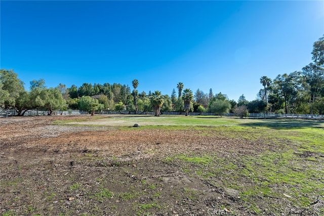 view of yard with a rural view