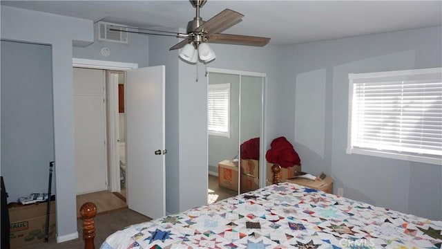 bedroom with ceiling fan