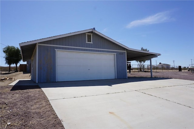 garage with a carport