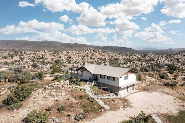 drone / aerial view with a mountain view