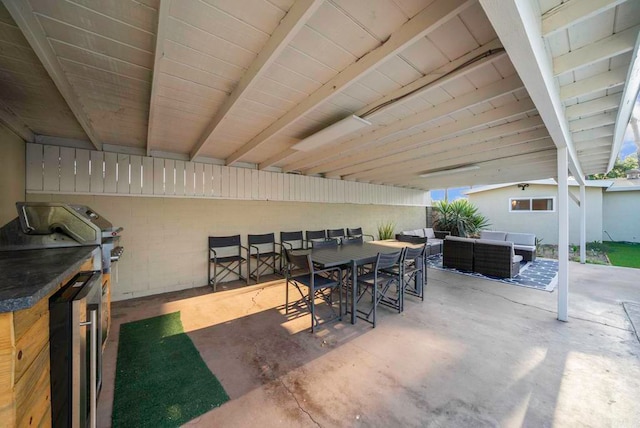 view of patio with an outdoor living space