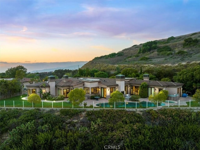 exterior space with a mountain view