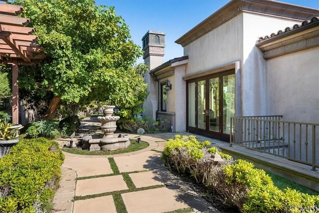 exterior space featuring french doors and a patio