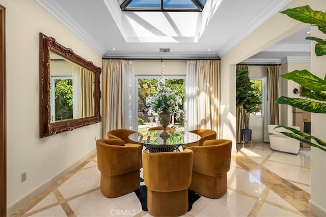 sitting room featuring ornamental molding