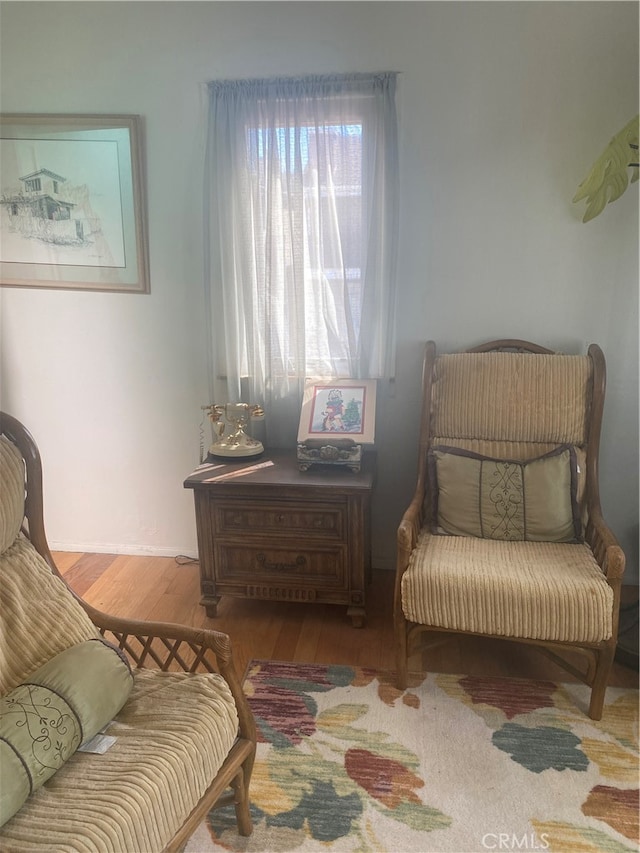 sitting room featuring hardwood / wood-style flooring