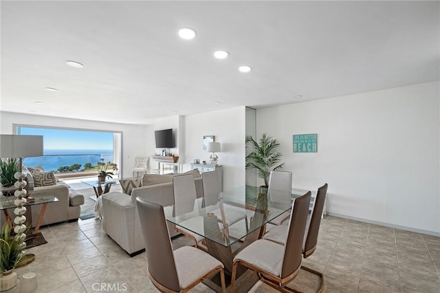 view of tiled dining area