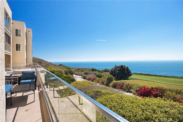 balcony with a water view