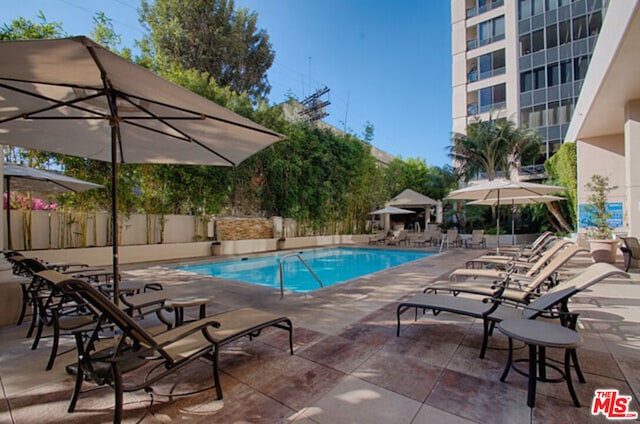 view of pool with a patio area